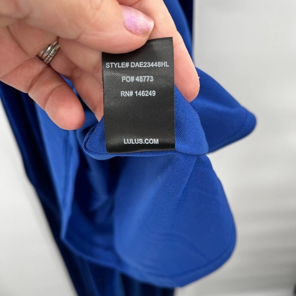 Lulu's Mira Velvet Midi Dress in Blue Size Small *Seamstress Special* - Picture 4 of 7